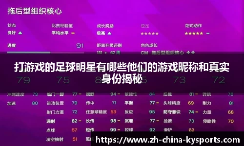 打游戏的足球明星有哪些他们的游戏昵称和真实身份揭秘